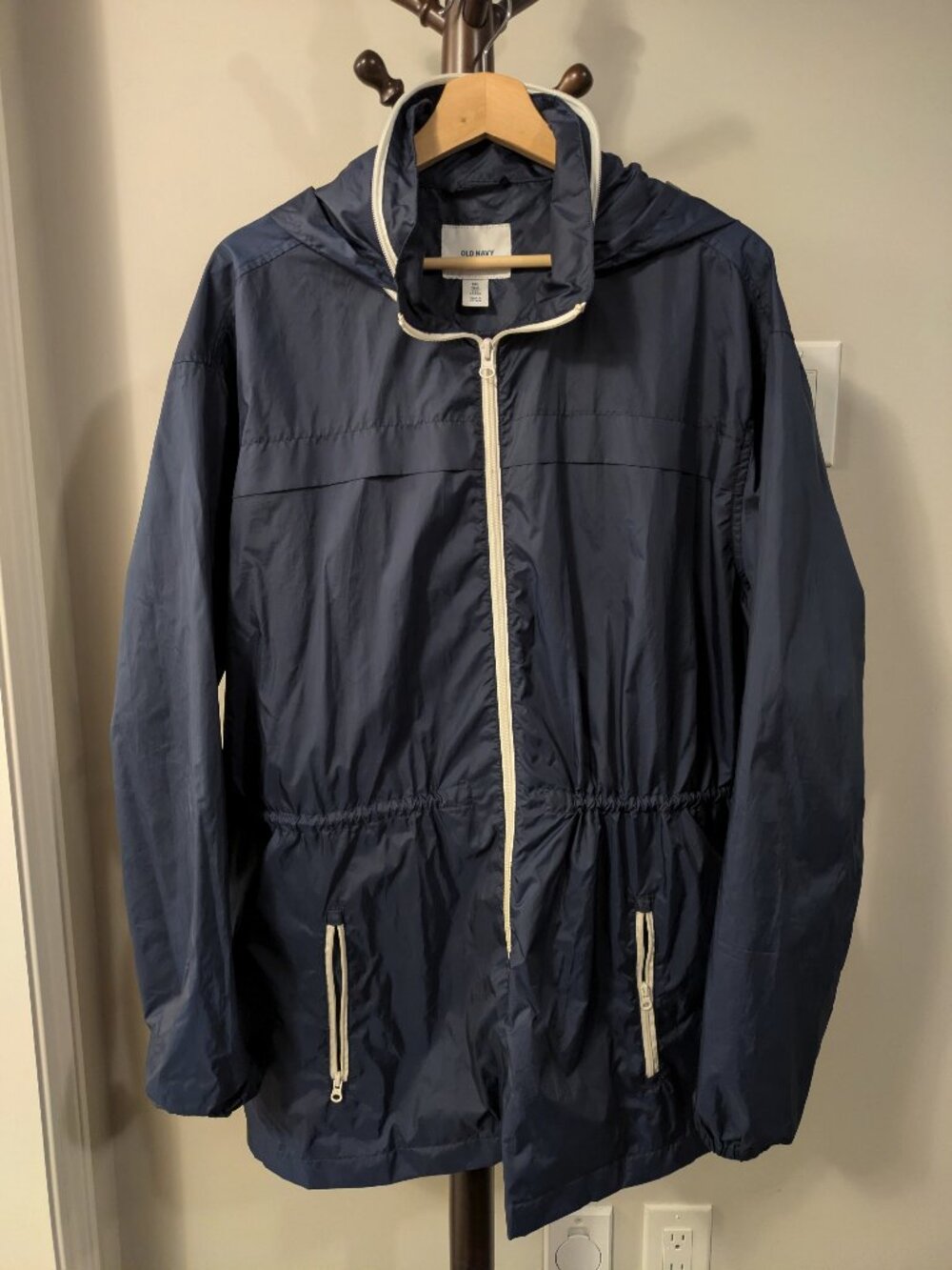 Old Navy Dark Blue/Navy Rain Coat (XXL)